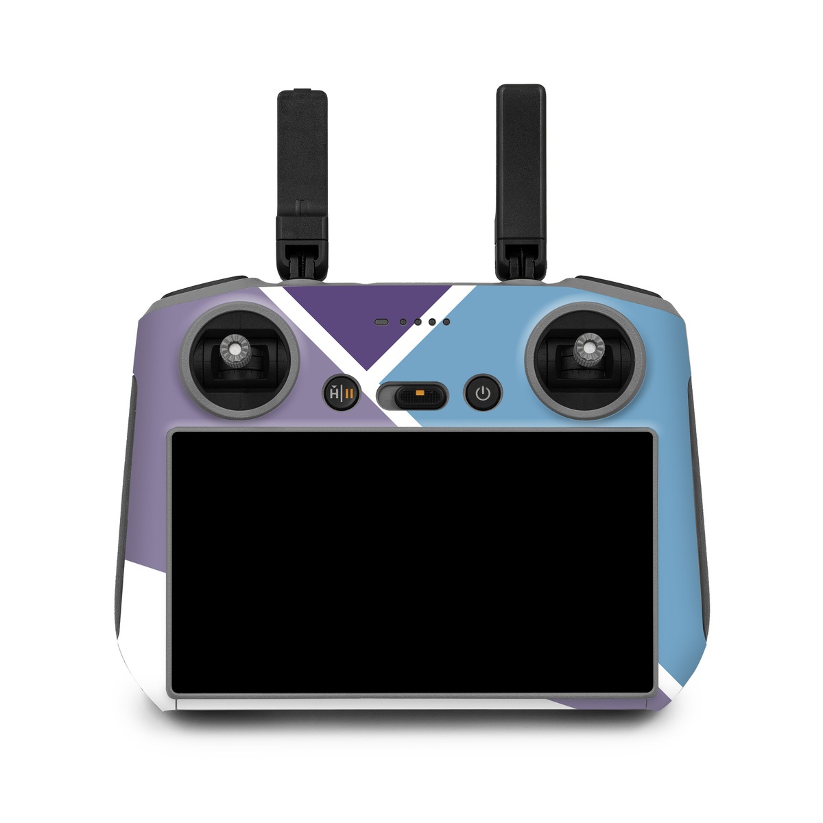 DJI RC 2 Skin design of Violet, Purple, Turquoise, Line, Pattern, Design, Graphic design, Font, Triangle, Magenta, with white, blue, purple colors
