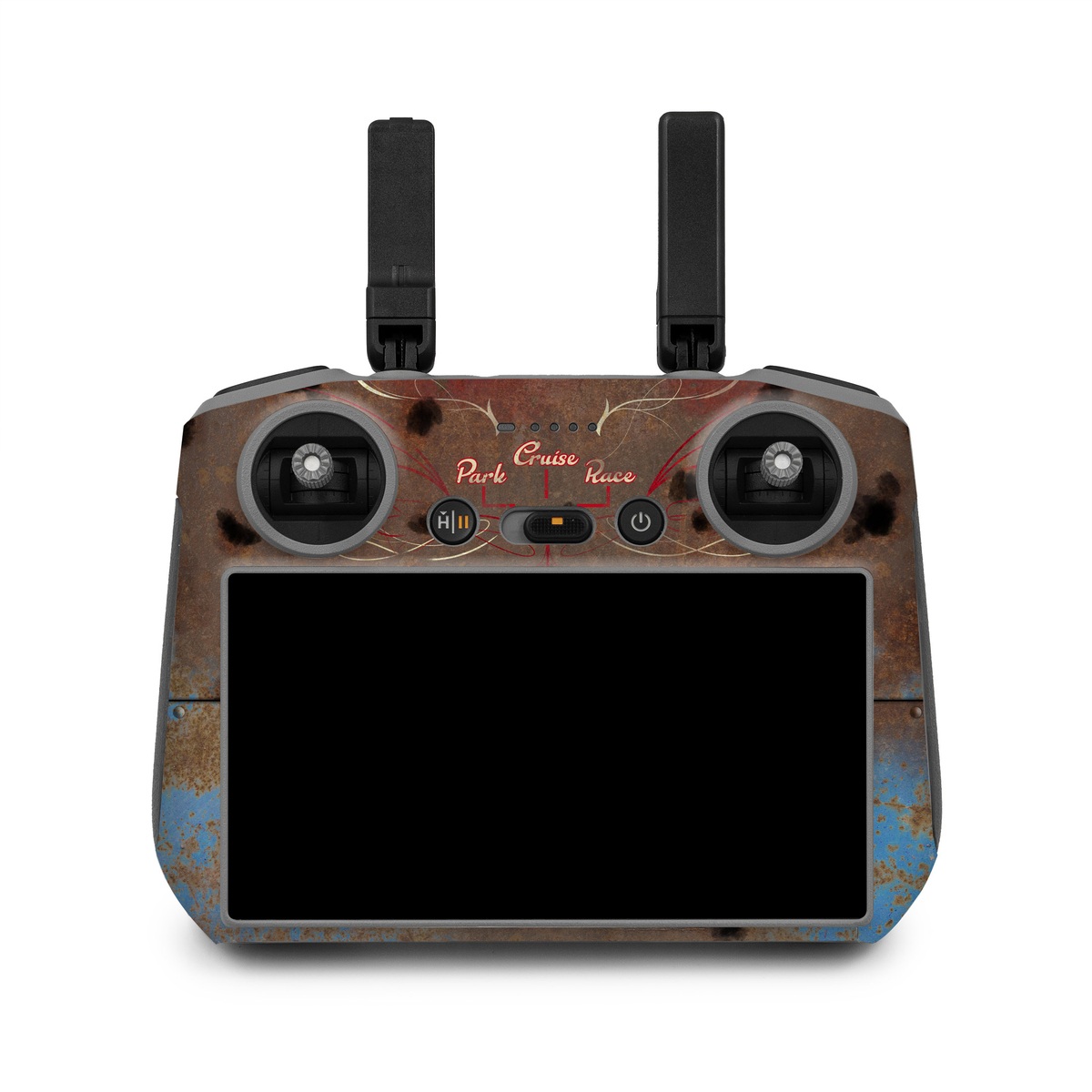 DJI RC 2 Skin design of Line, Visual arts, Symmetry, Concrete, Tints and shades, Painting, Art, with blue, red, yellow, brown, black colors