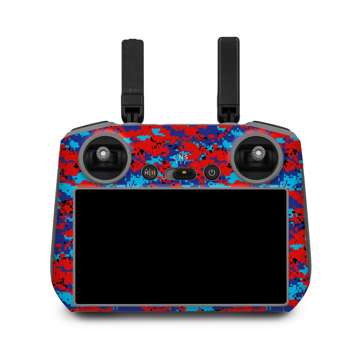 DJI RC 2 Skin design of Blue, Red, Pattern, Textile, Electric blue, with blue, red colors