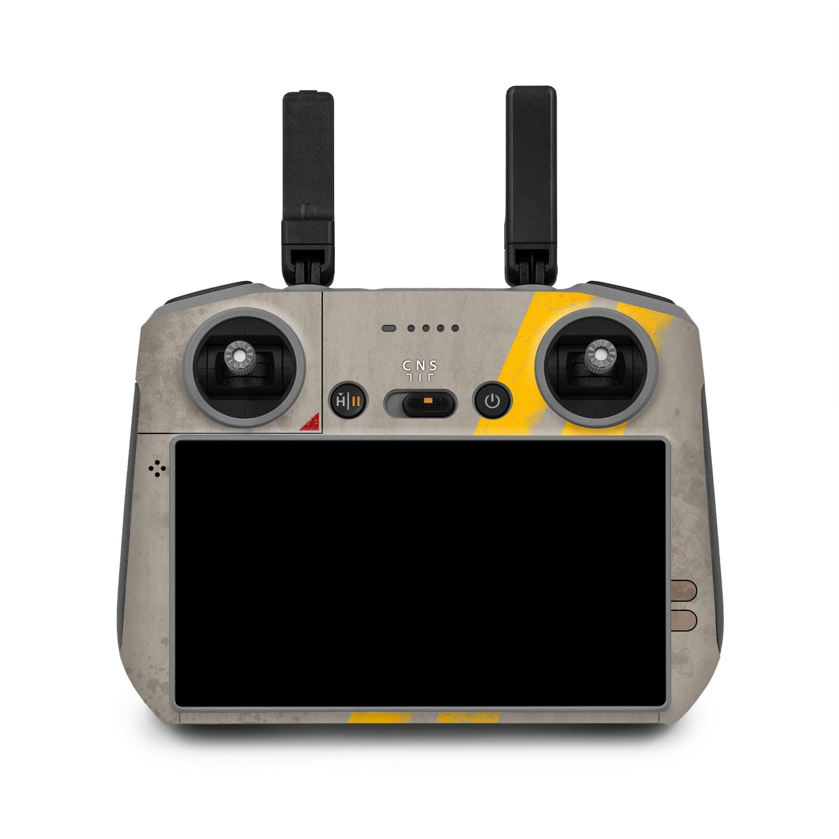 DJI RC 2 Skin design of Yellow, Wall, Line, Orange, Design, Concrete, Font, Architecture, Parallel, Wood, with gray, yellow, red, black colors