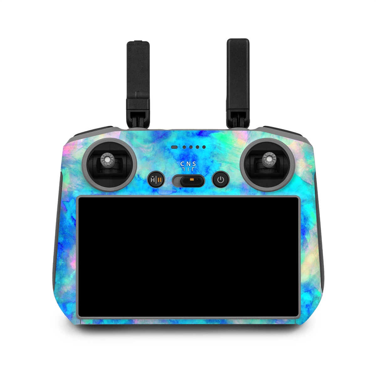 DJI RC 2 Skin design of Blue, Turquoise, Aqua, Pattern, Dye, Design, Sky, Electric blue, Art, Watercolor paint, with blue, purple colors