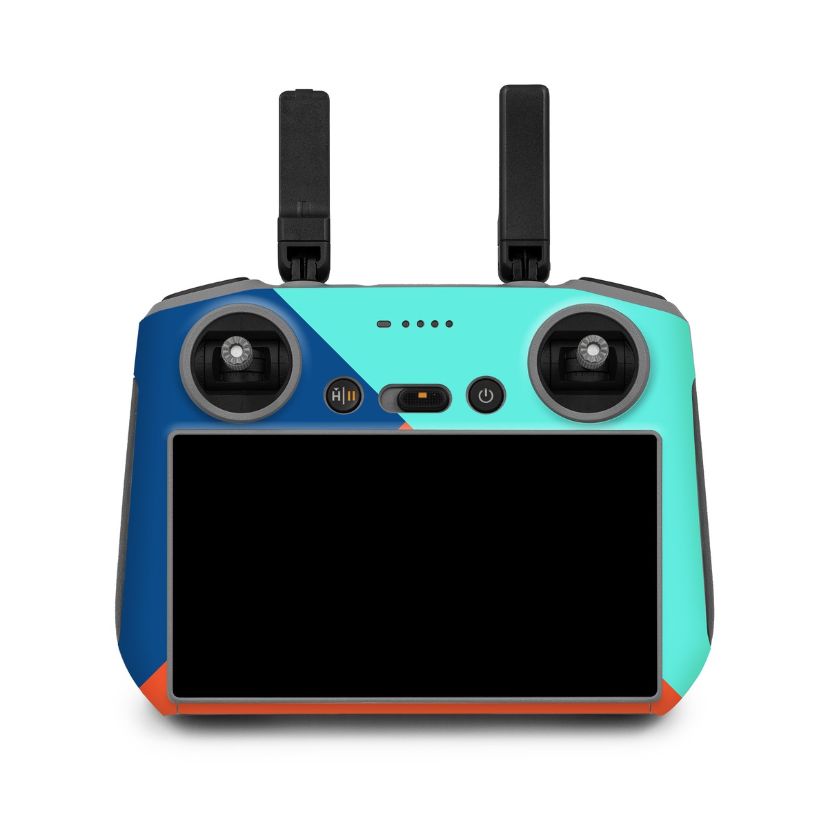 DJI RC 2 Skin design of Blue, Colorfulness, Turquoise, Line, Azure, Triangle, Pattern, Graphic design, Magenta, with blue, pink, orange, red colors