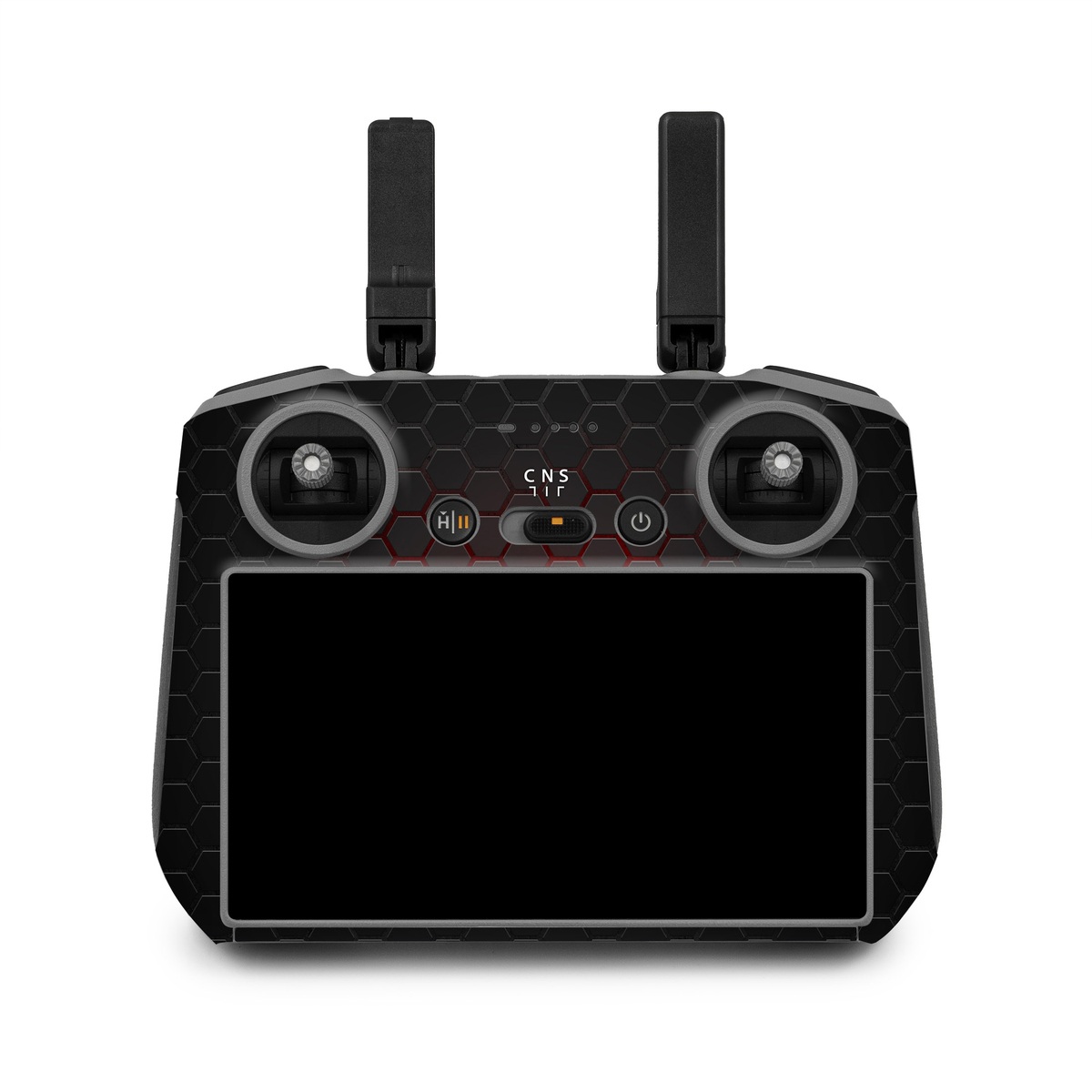 DJI RC 2 Skin design of Black, Pattern, Metal, Design, Mesh, Carbon, Space, Wallpaper, with black, red colors