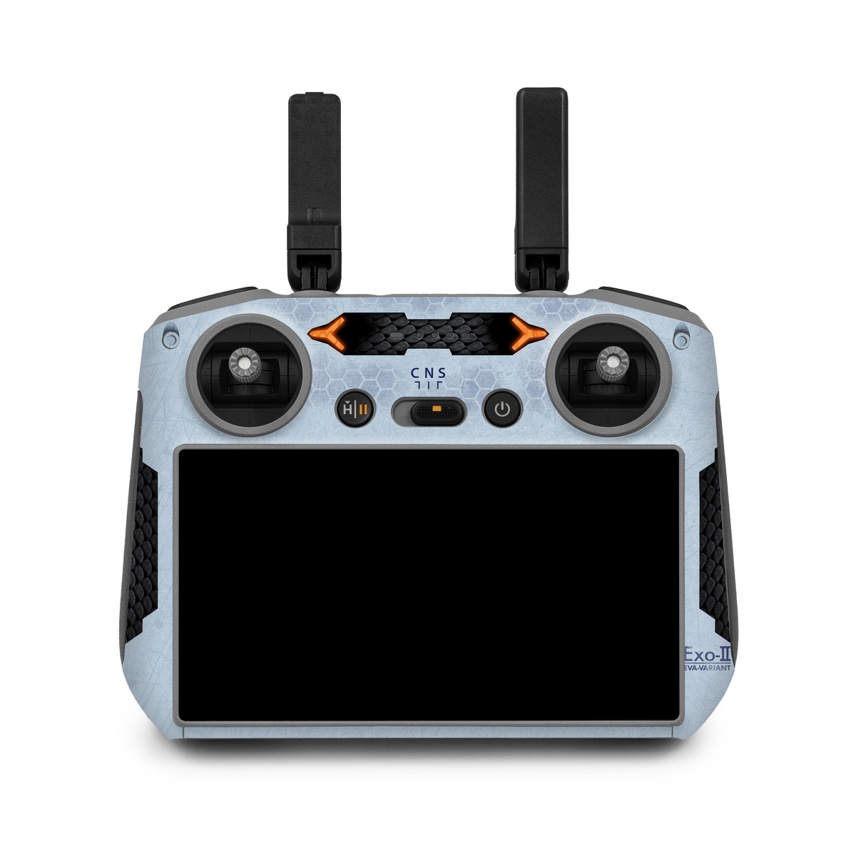 DJI RC 2 Skin design of Blue, Symbol, Graphics, with blue, black, yellow, orange, gray colors