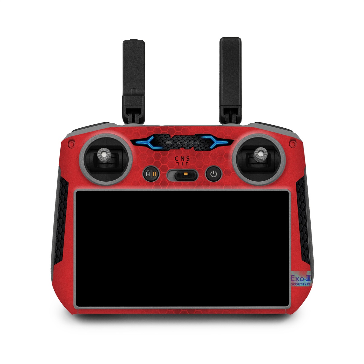 DJI RC 2 Skin design of Red, Symbol, Graphics, with black, gray, red, blue colors
