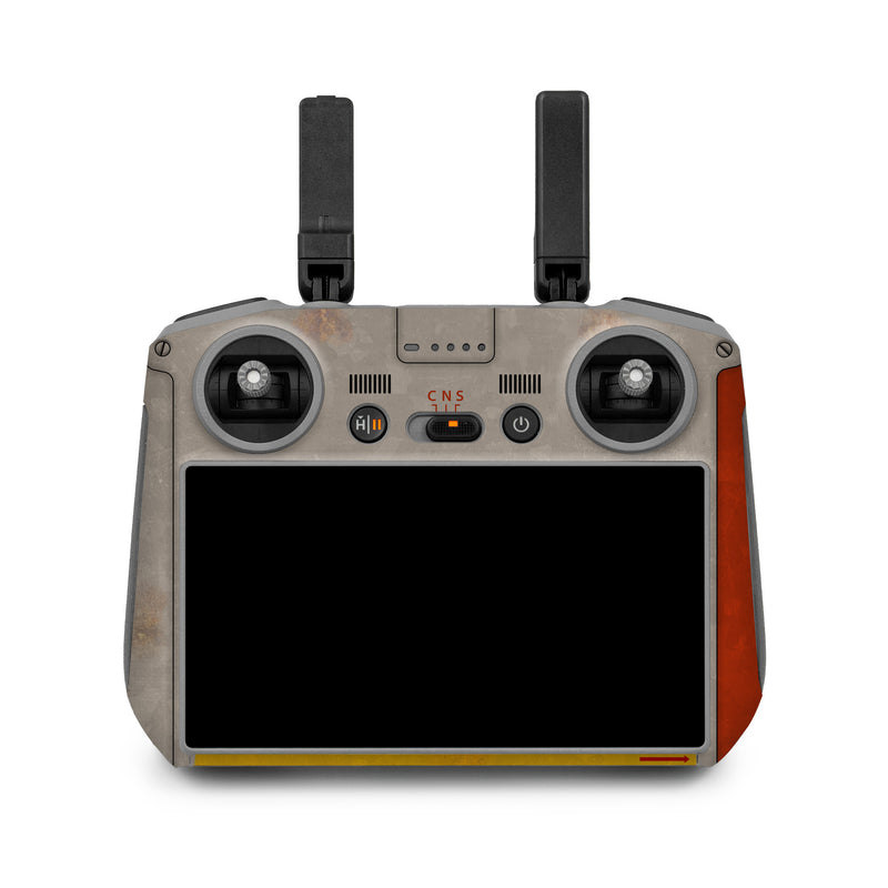 DJI RC 2 Skin design of Orange, Triangle, Graphics, Graphic design, with gray, red, yellow, black, white colors