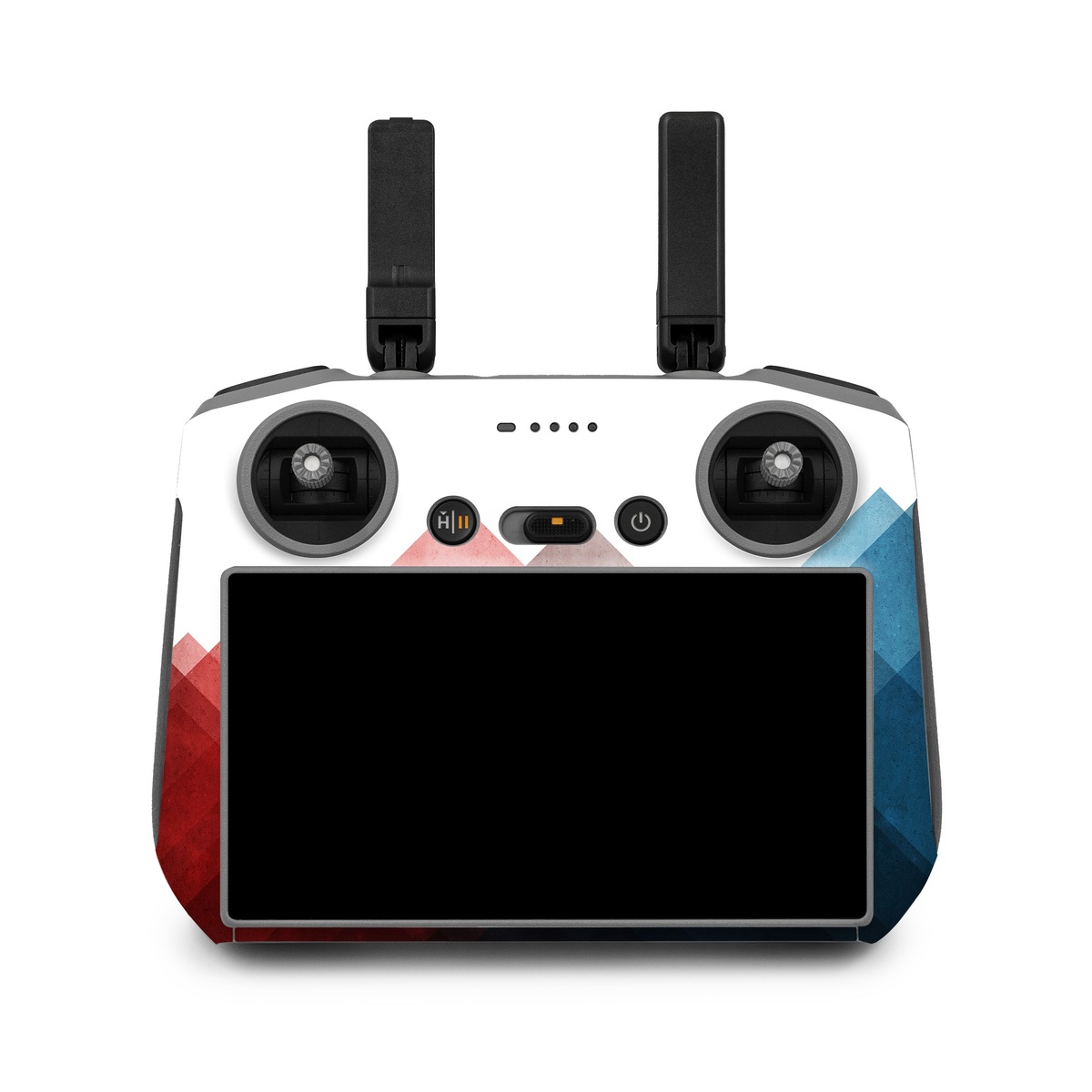 DJI RC 2 Skin design of Blue, Red, Sky, Pink, Line, Architecture, Font, Graphic design, Colorfulness, Illustration, with red, pink, blue colors
