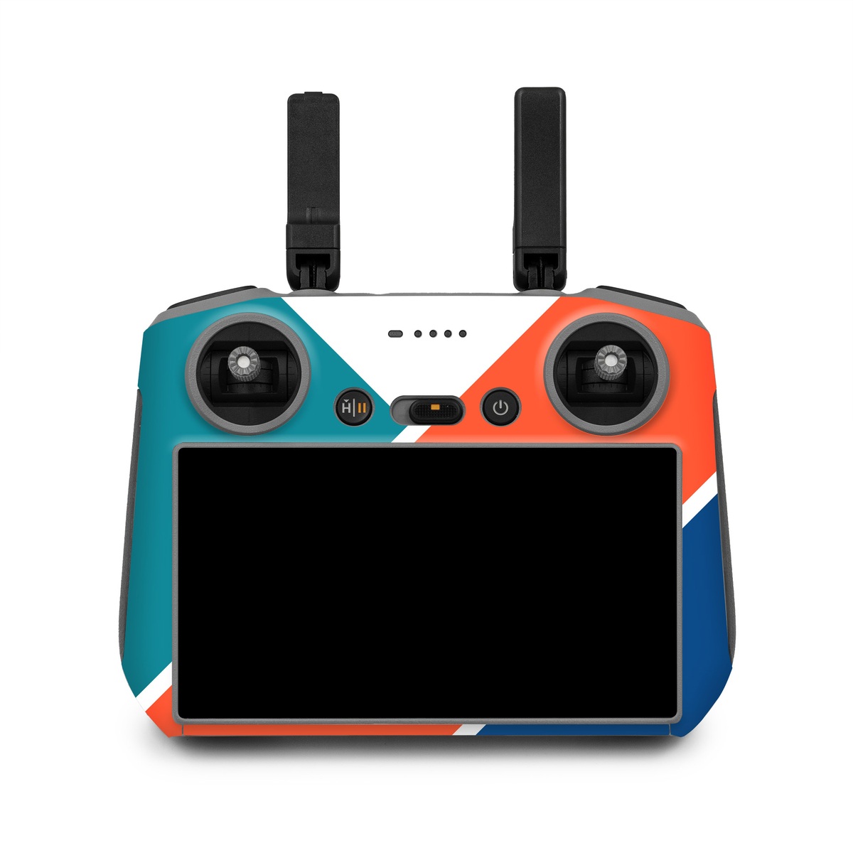 DJI RC 2 Skin design of Blue, Orange, Line, Turquoise, Flag, Electric blue, Pattern, Parallel, with white, blue, red, orange, green colors