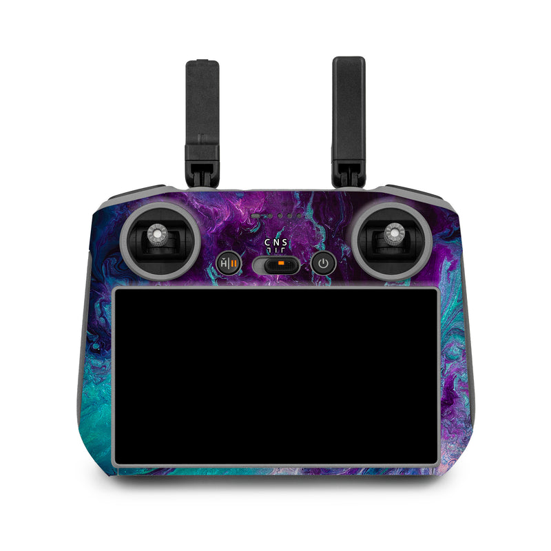 DJI RC 2 Skin design of Blue, Purple, Violet, Water, Turquoise, Aqua, Pink, Magenta, Teal, Electric blue, with blue, purple, black colors