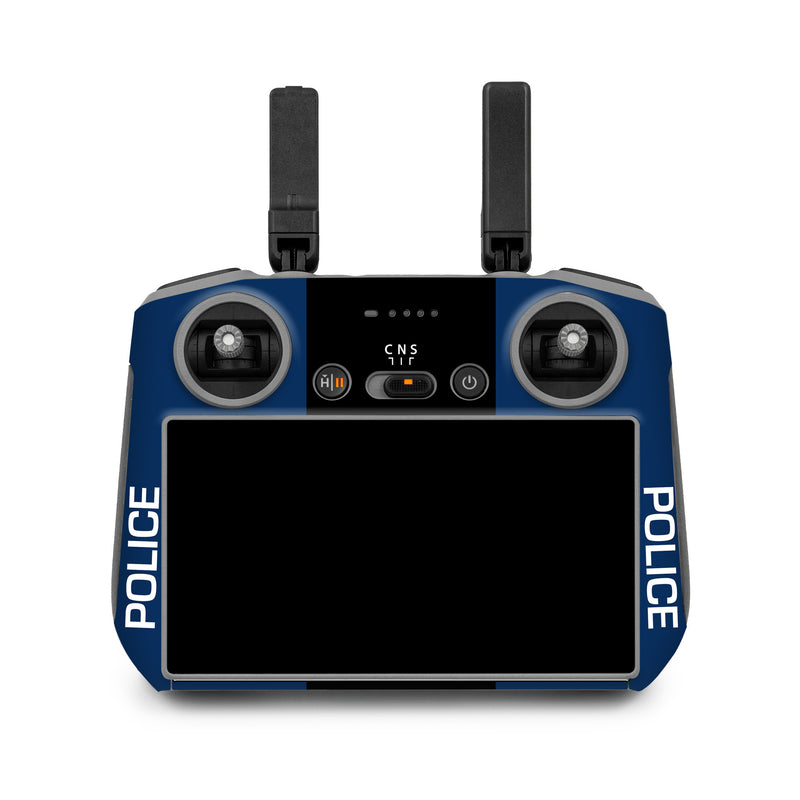 DJI RC 2 Skin design of Symbol, Logo, Badge, Emblem, Graphics, Security, Law enforcement, with blue, black, white colors
