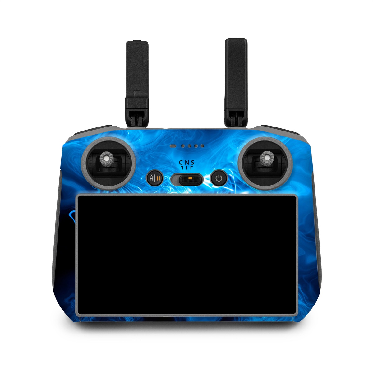 DJI RC 2 Skin design of Blue, Water, Electric blue, Organism, Pattern, Smoke, Liquid, Art, with blue, black, purple colors