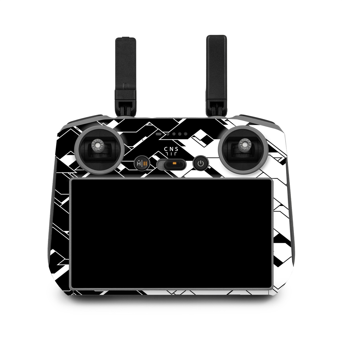 DJI RC 2 Skin design of Pattern, Black, Black-and-white, Monochrome, Monochrome photography, Line, Design, Parallel, Font, with black, white colors