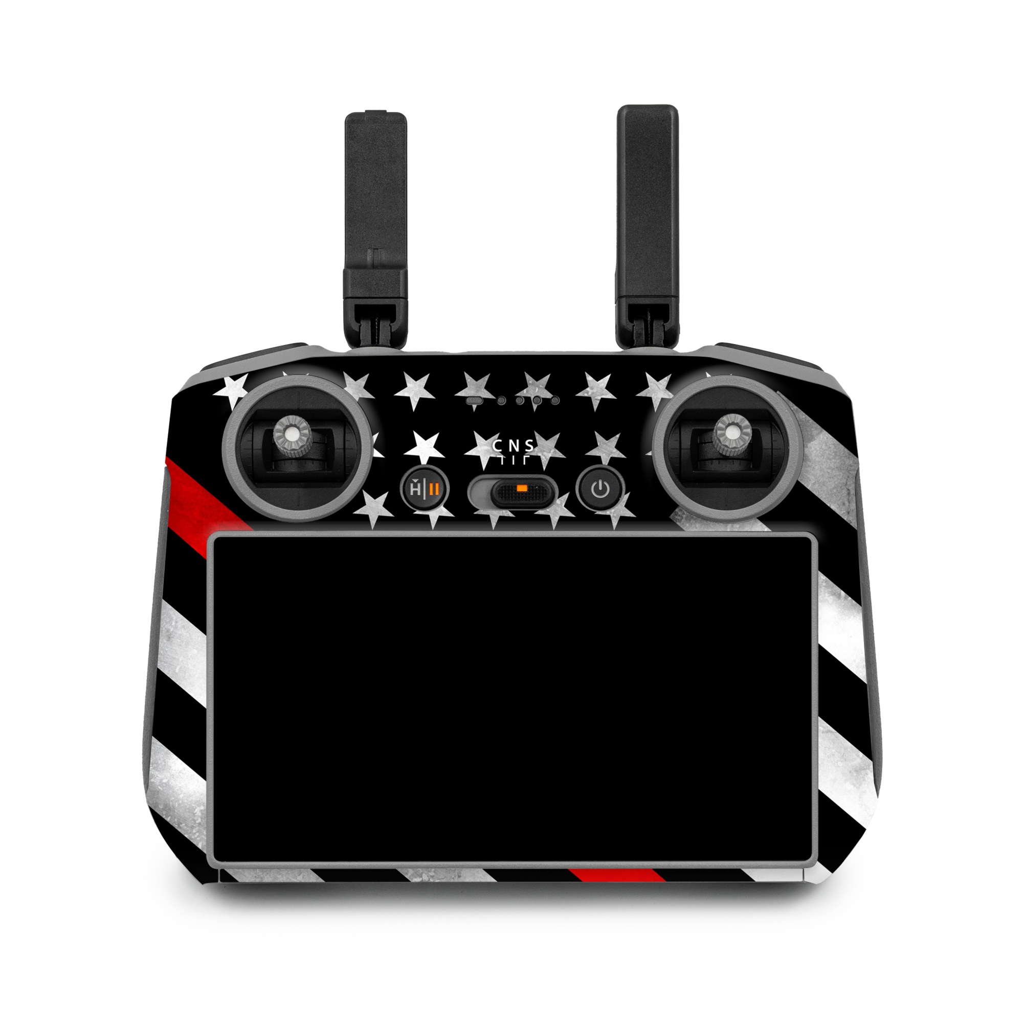 DJI RC 2 Skin design of Flag of the united states, Flag, Line, Black-and-white, Pattern, Flag Day (USA), Veterans day, Independence day, Memorial day, with black, white, gray, red colors