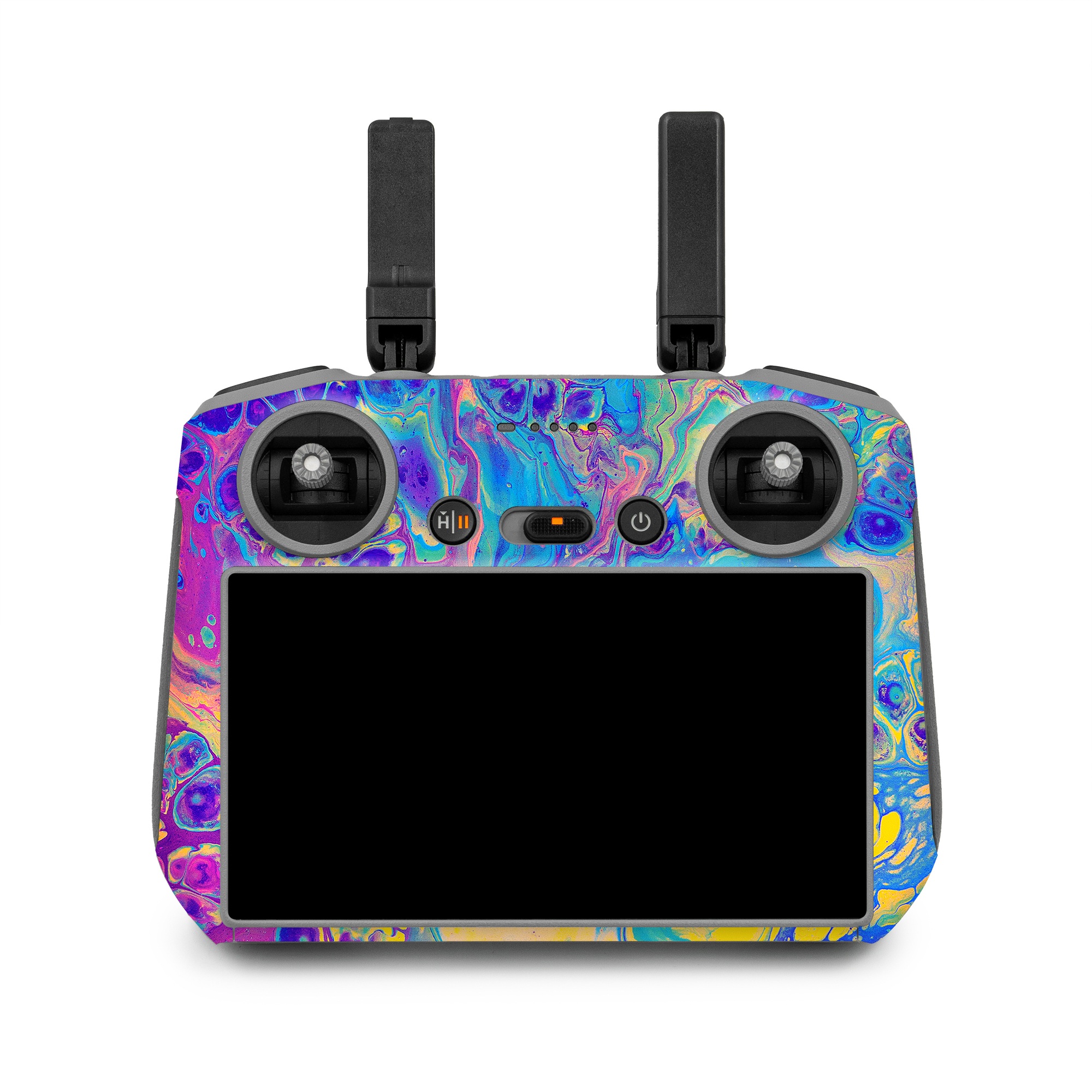 DJI RC 2 Skin design of Psychedelic art, Pattern, Purple, Visual arts, Design, Art, Fractal art, Electric blue, Graphic design, Graphics, with blue, yellow, purple, pink colors