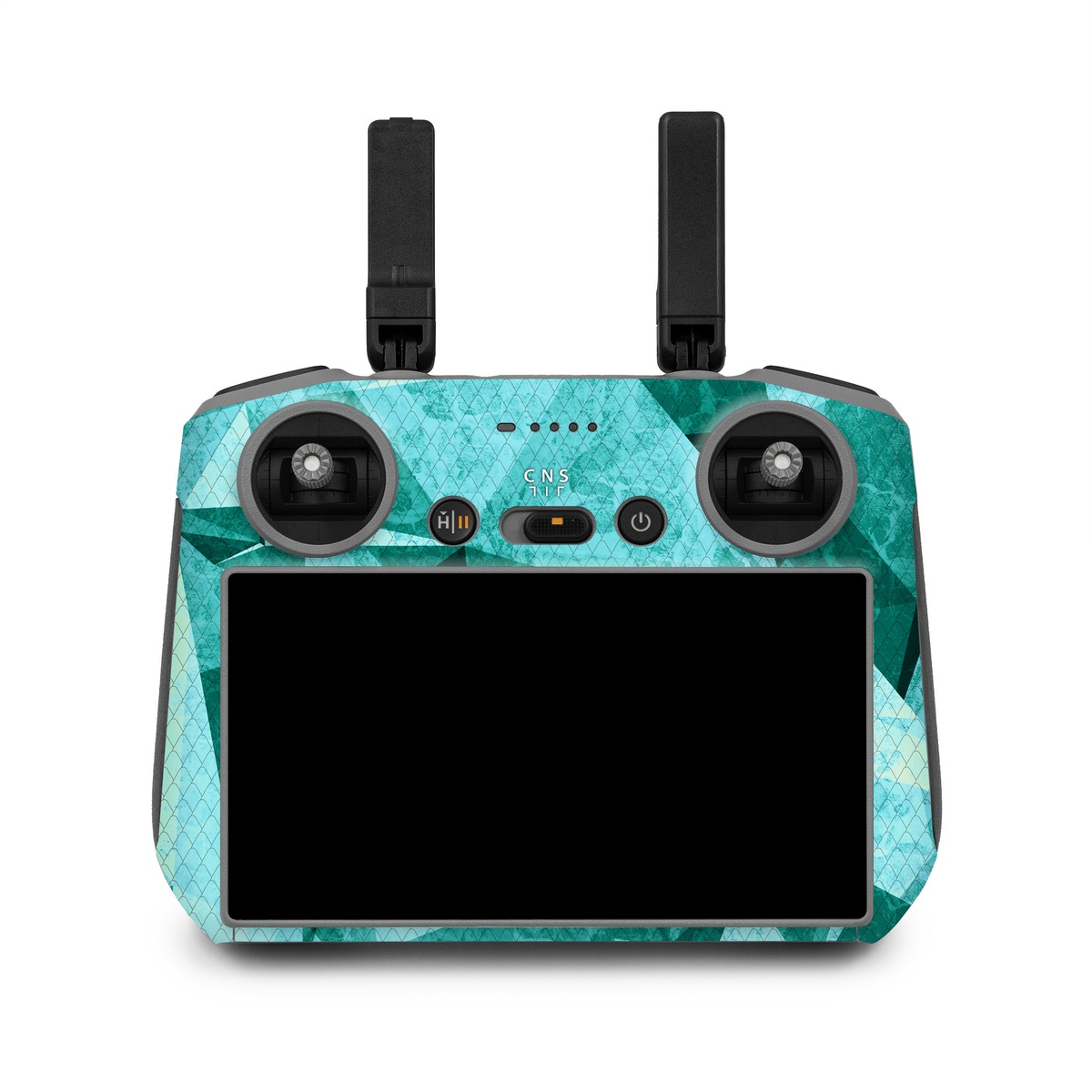 DJI RC 2 Skin design of Aqua, Blue, Pattern, Turquoise, Illustration, Teal, Design, Line, Graphic design, with blue colors