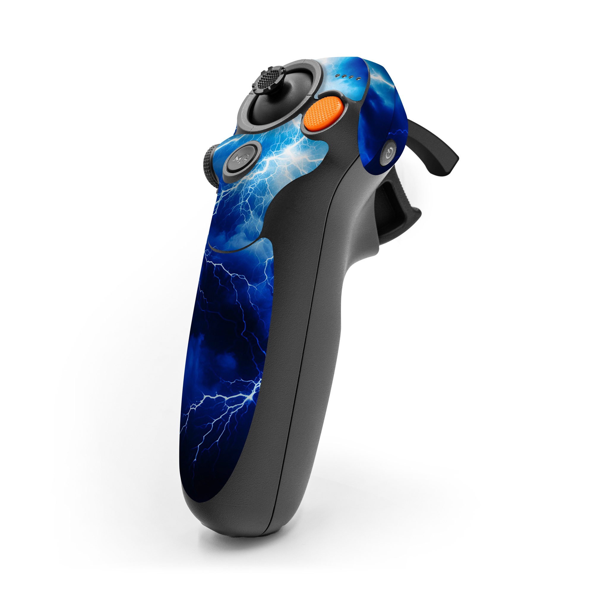 DJI RC Motion 3 Skin design of Thunder, Sky, Atmosphere, Daytime, Cloud, Water, Lightning, Light, Azure, Natural environment, with black, blue colors