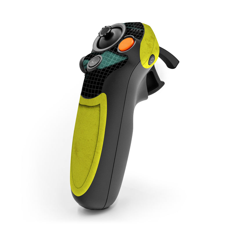 DJI RC Motion 3 Skin design of Yellow, Green, Font, Pattern, Graphic design, with black, yellow, gray, blue, green colors