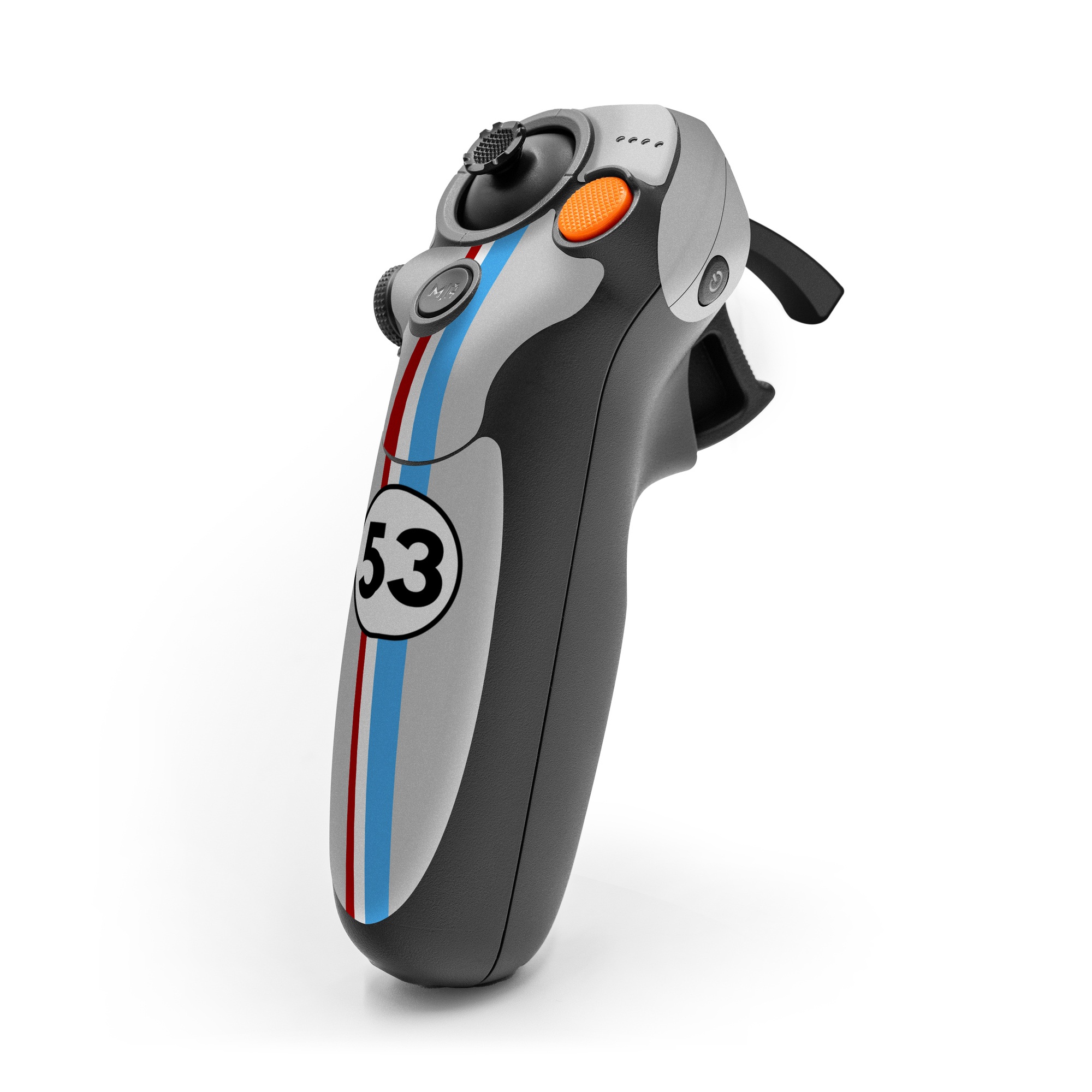 DJI RC Motion 3 Skin design of Line, Sign, Games, with gray, blue, red, white, black colors