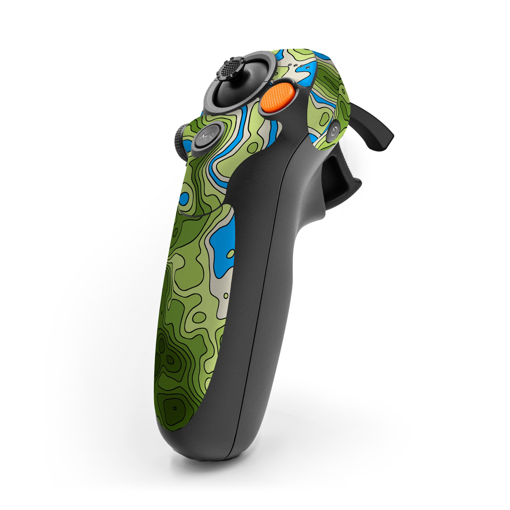 DJI RC Motion 3 Skin design of Botany, Azure, Organism, Vegetation, Aqua, Terrestrial plant, Symmetry, Electric blue, Pattern, Art, with green, blue colors