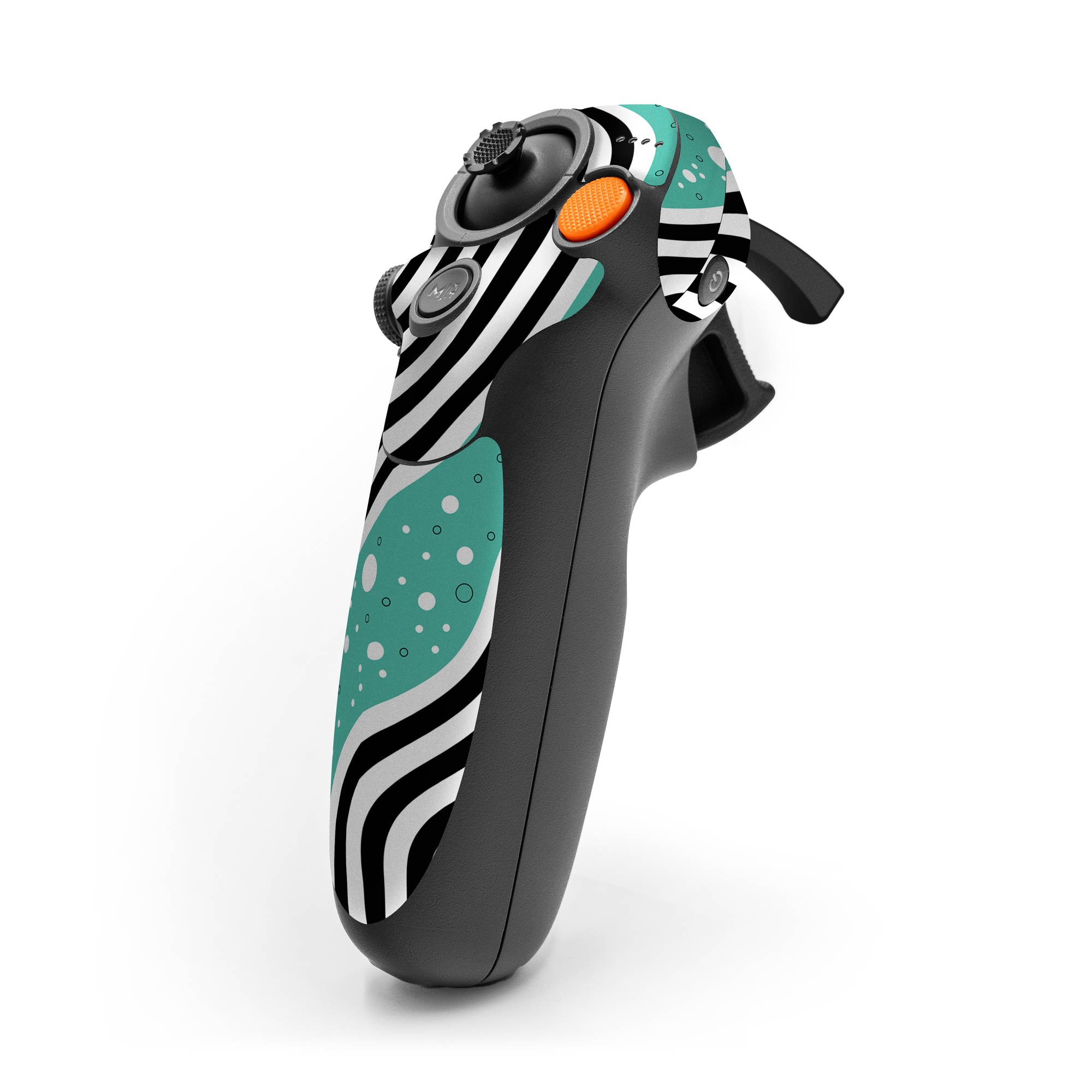 DJI RC Motion 3 Skin design of White, Rectangle, Art, Line, Aqua, Pattern, Electric blue, Visual arts, Font, Graphics, with white, black, blue, green colors