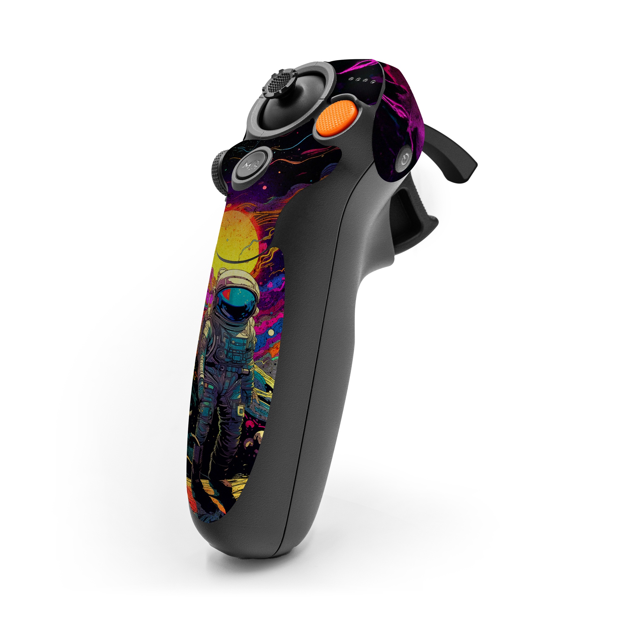 DJI RC Motion 3 Skin design of Light, Nature, Purple, Umbrella, Plant, Art, Terrestrial plant, Natural landscape, Astronomical object, Space, with black, white, purple, red, gray, orange, yellow, blue, green, brown colors