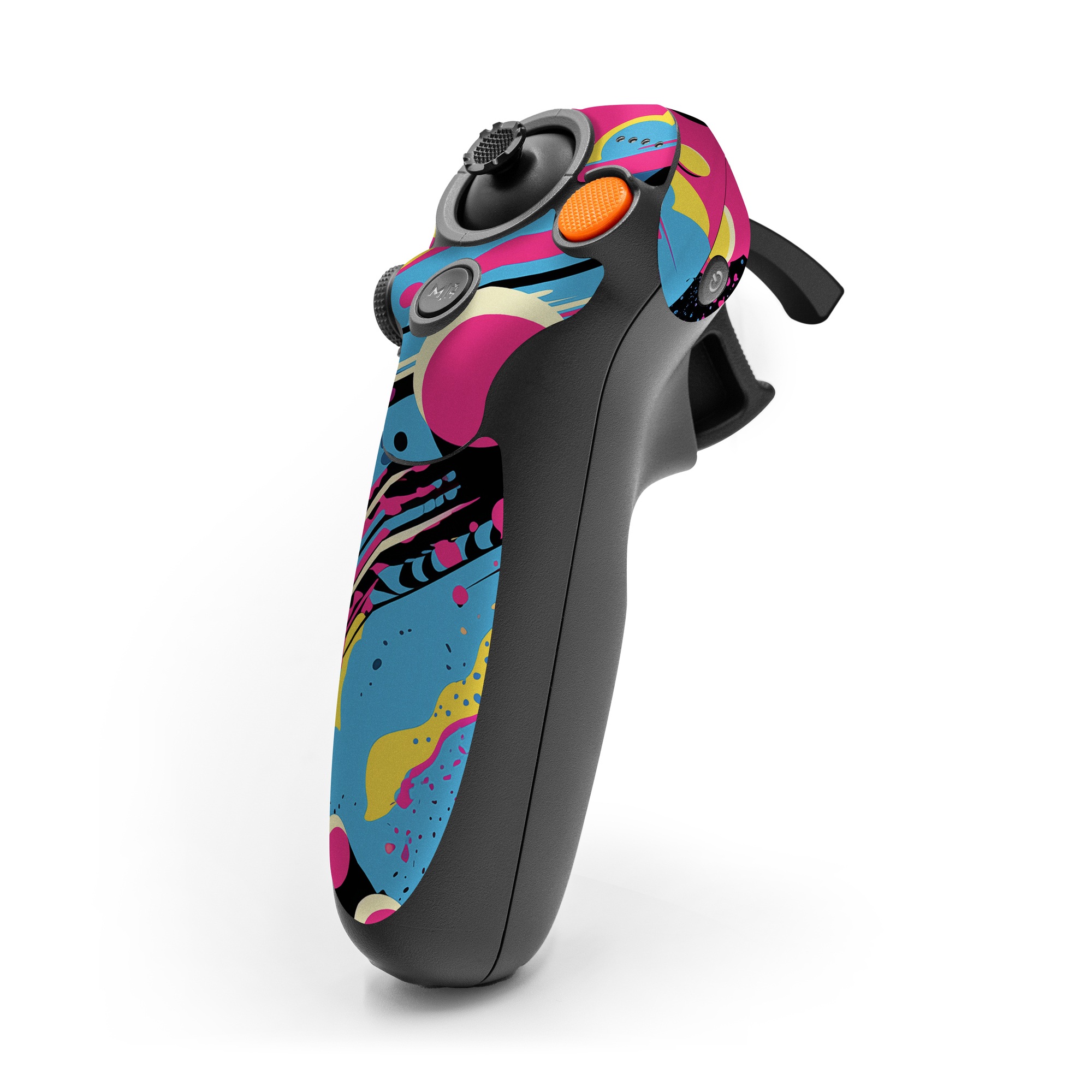 DJI RC Motion 3 Skin design of Colorfulness, Paint, Art, Font, Line, Material property, Magenta, Pattern, Illustration, Circle, with pink, yellow, blue, black, white colors
