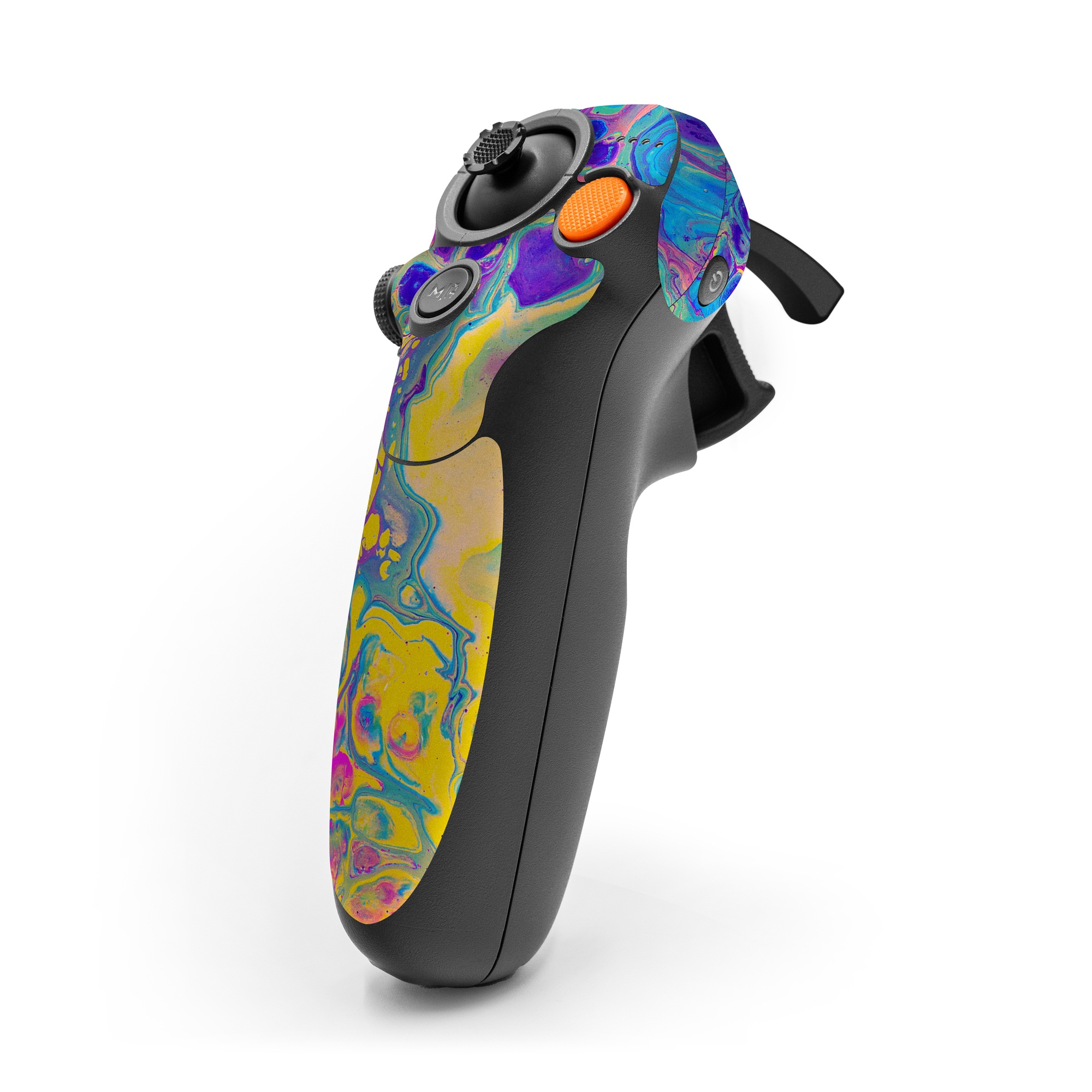 DJI RC Motion 3 Skin design of Psychedelic art, Pattern, Purple, Visual arts, Design, Art, Fractal art, Electric blue, Graphic design, Graphics, with blue, yellow, purple, pink colors