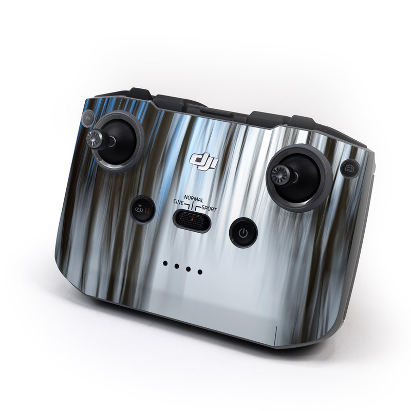 DJI RC-N1 Controller Skin design of Water, Blue, Natural environment, Tree, Forest, Line, Waterfall, Plant, Black-and-white, Reflection, with black, white, blue colors