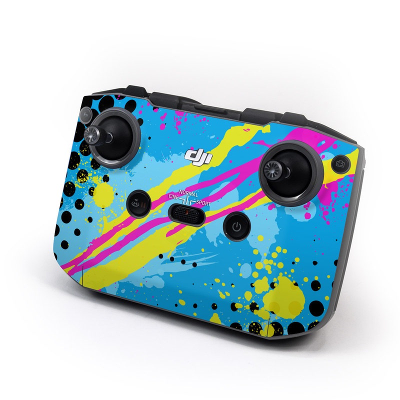 DJI RC-N1 Controller Skin design of Blue, Colorfulness, Graphic design, Pattern, Water, Line, Design, Graphics, Illustration, Visual arts, with blue, black, yellow, pink colors