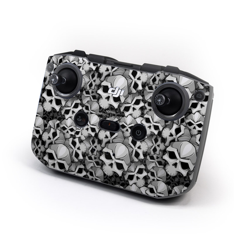 DJI RC-N1 Controller Skin design of Pattern, Black-and-white, Monochrome, Ball, Football, Monochrome photography, Design, Font, Stock photography, Photography, with gray, black colors