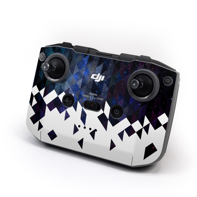DJI RC-N1 Controller Skin design of Text, Pattern, Graphic design, Font, Purple, Design, Line, Triangle, Logo, Graphics, with black, blue, white colors