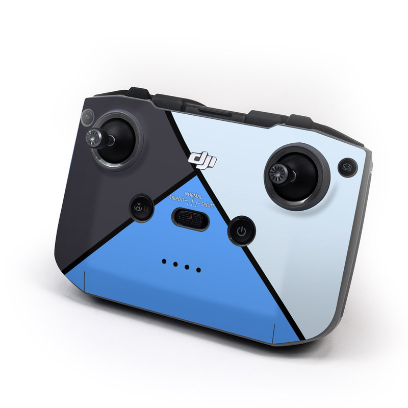 DJI RC-N1 Controller Skin design of Blue, Line, Cobalt blue, Triangle, Azure, Electric blue, Parallel, Symmetry, Font, with blue, gray, black colors