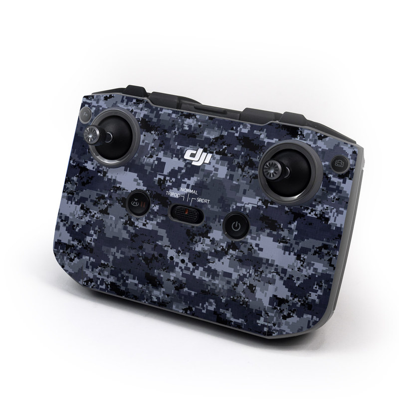 DJI RC-N1 Controller Skin design of Military camouflage, Black, Pattern, Blue, Camouflage, Design, Uniform, Textile, Black-and-white, Space, with black, gray, blue colors