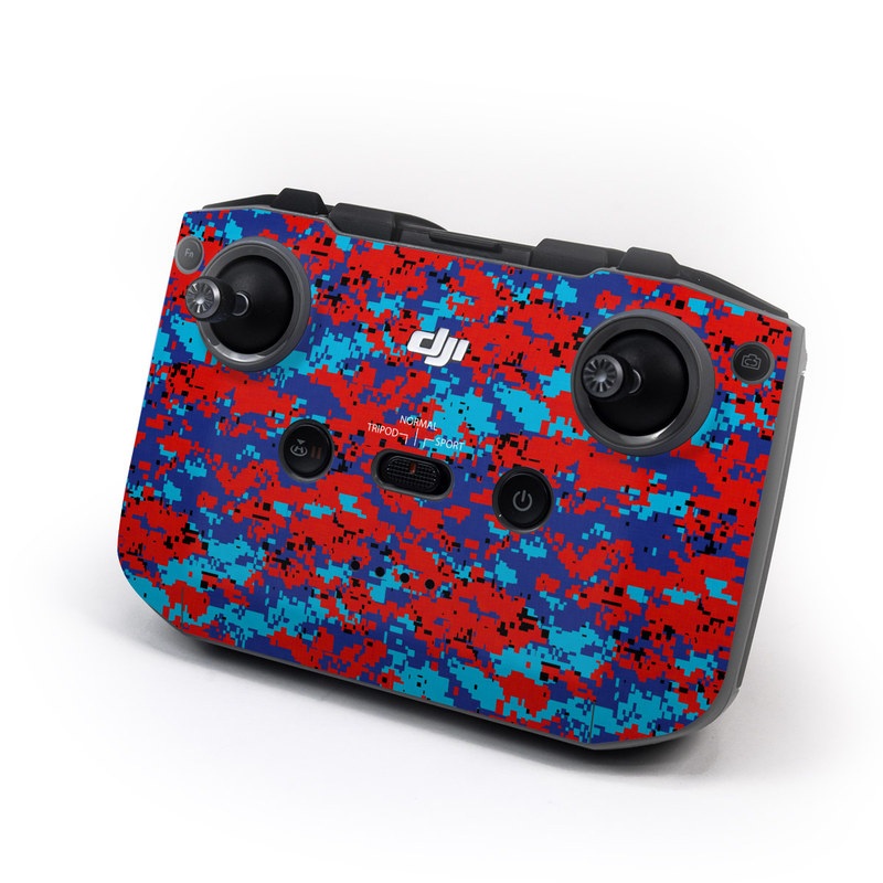 DJI RC-N1 Controller Skin design of Blue, Red, Pattern, Textile, Electric blue, with blue, red colors