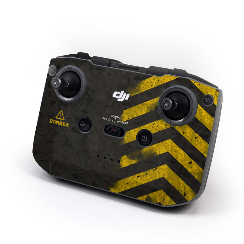 DJI RC-N1 Controller Skin design of Colorfulness, Road surface, Yellow, Rectangle, Asphalt, Font, Material property, Parallel, Tar, Tints and shades, with black, gray, yellow colors
