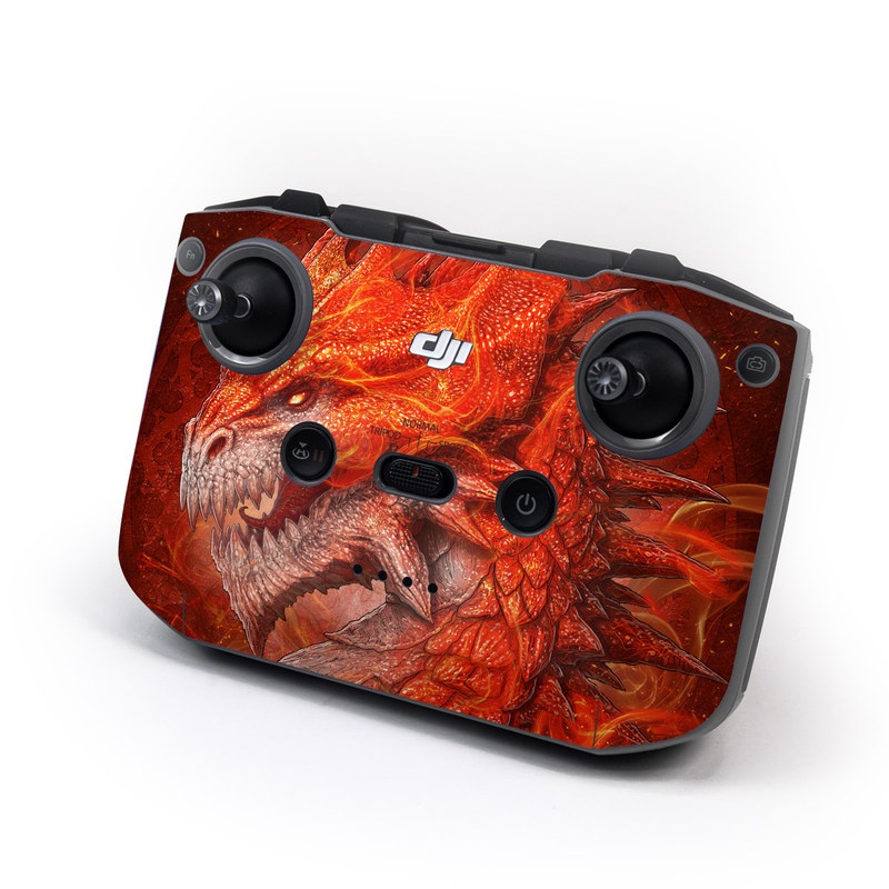 DJI RC-N1 Controller Skin design of Fictional character, Cg artwork, Illustration, Art, Demon, Geological phenomenon, Mythical creature, Dragon, Cryptid, with red, orange, yellow colors