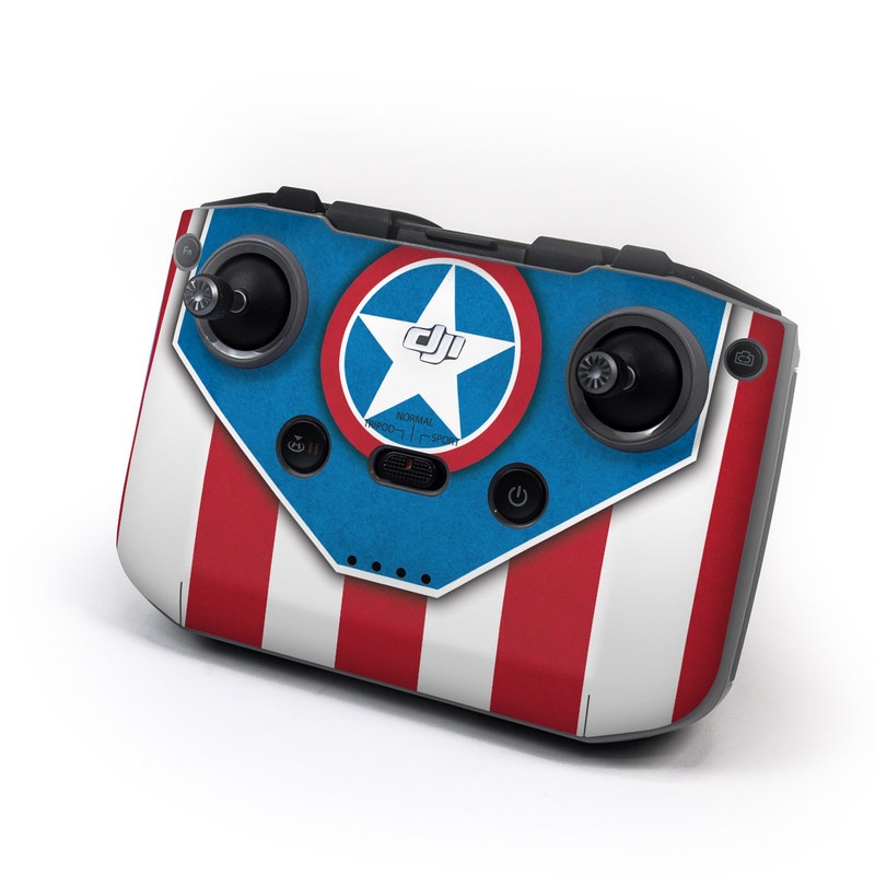 DJI RC-N1 Controller Skin design of Superhero, Shield, Fictional character, Hero, Clip art, Captain America, Avengers, with white, blue, red colors