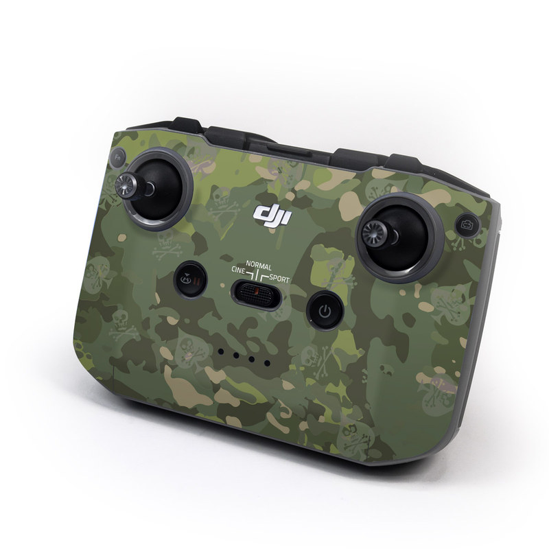 DJI RC-N1 Controller Skin design of Military camouflage, Pattern, Camouflage, Uniform, Clothing, Green, Design, Leaf, Plant, Illustration, with green, brown colors
