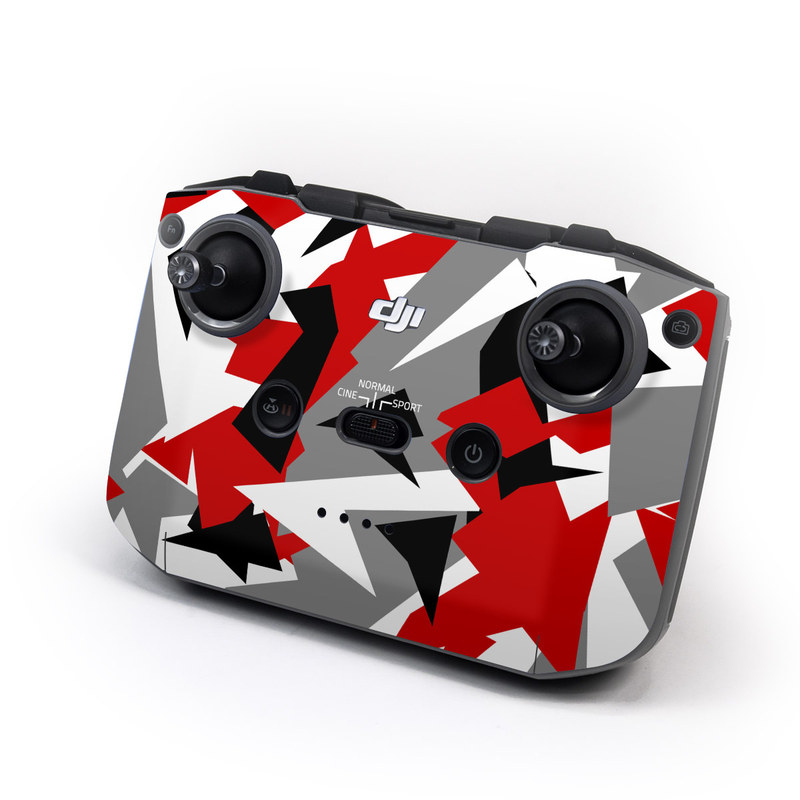DJI RC-N1 Controller Skin design of Red, Pattern, Font, Design, Textile, Carmine, Illustration, Flag, Crowd, with red, white, black, gray colors