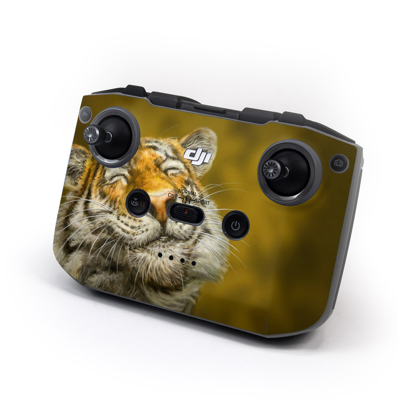DJI RC-N1 Controller Skin design of Tiger, Vertebrate, Bengal tiger, Mammal, Wildlife, Siberian tiger, Terrestrial animal, Felidae, Snout, Whiskers, with black, white, orange, yellow colors