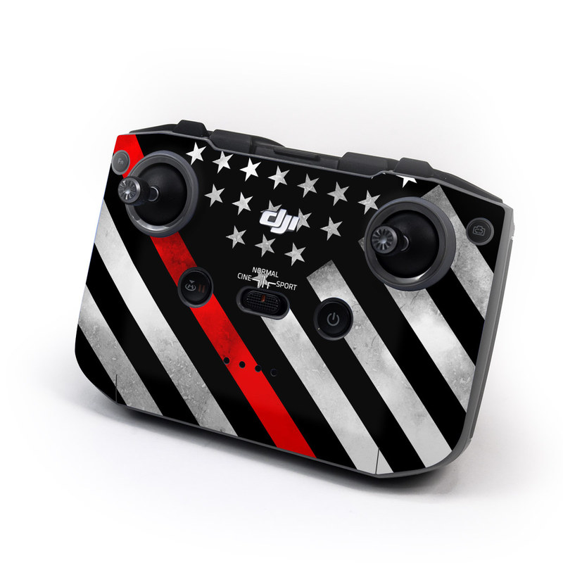 DJI RC-N1 Controller Skin design of Flag of the united states, Flag, Line, Black-and-white, Pattern, Flag Day (USA), Veterans day, Independence day, Memorial day, with black, white, gray, red colors