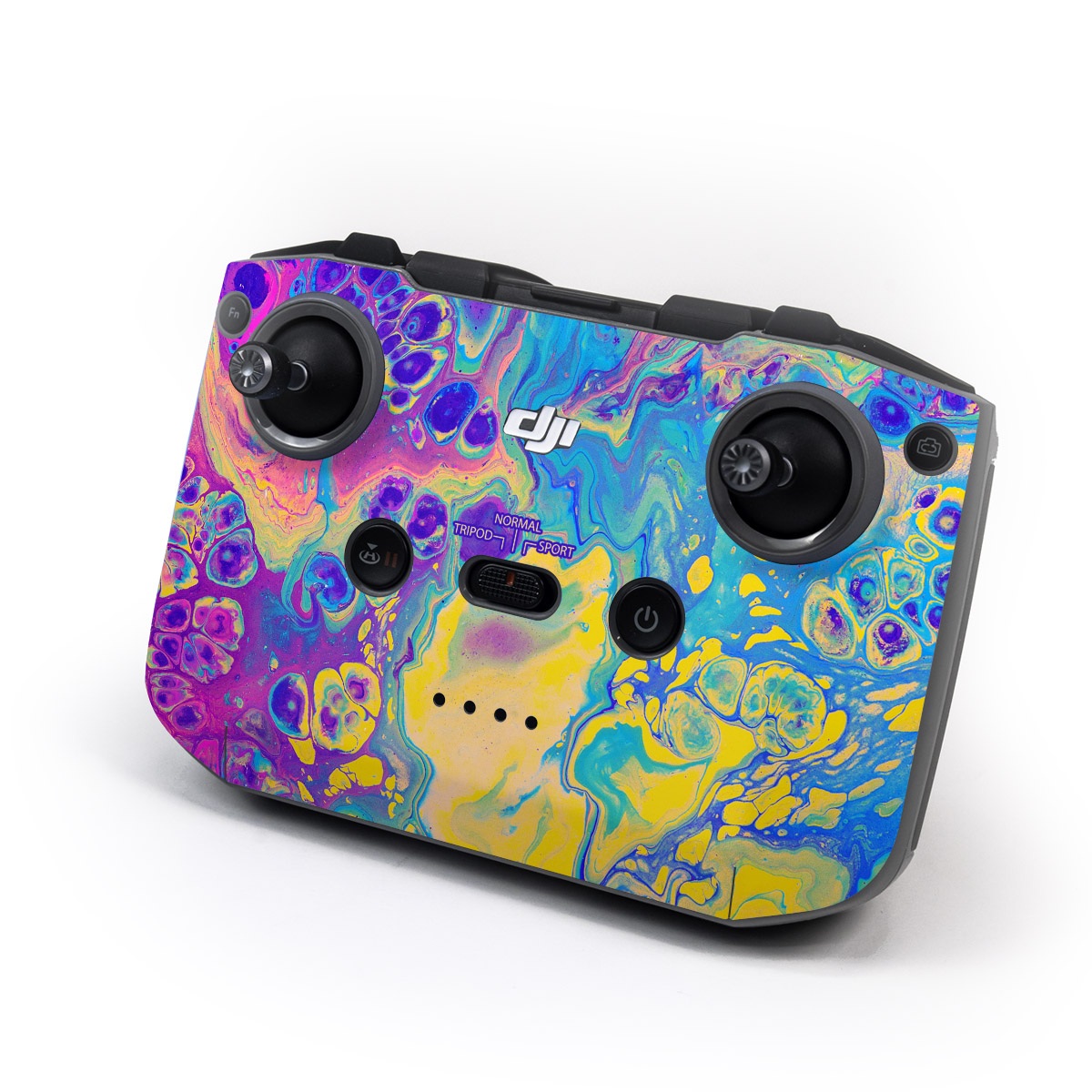 DJI RC-N1 Controller Skin design of Psychedelic art, Pattern, Purple, Visual arts, Design, Art, Fractal art, Electric blue, Graphic design, Graphics, with blue, yellow, purple, pink colors