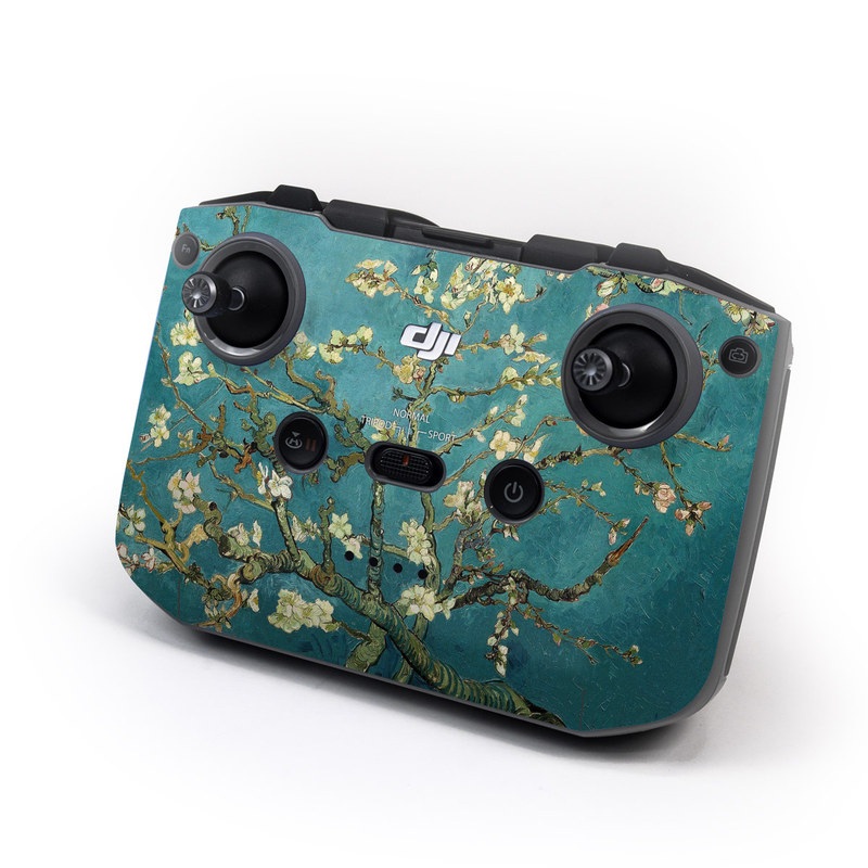DJI RC-N1 Controller Skin design of Tree, Branch, Plant, Flower, Blossom, Spring, Woody plant, Perennial plant, with blue, black, gray, green colors
