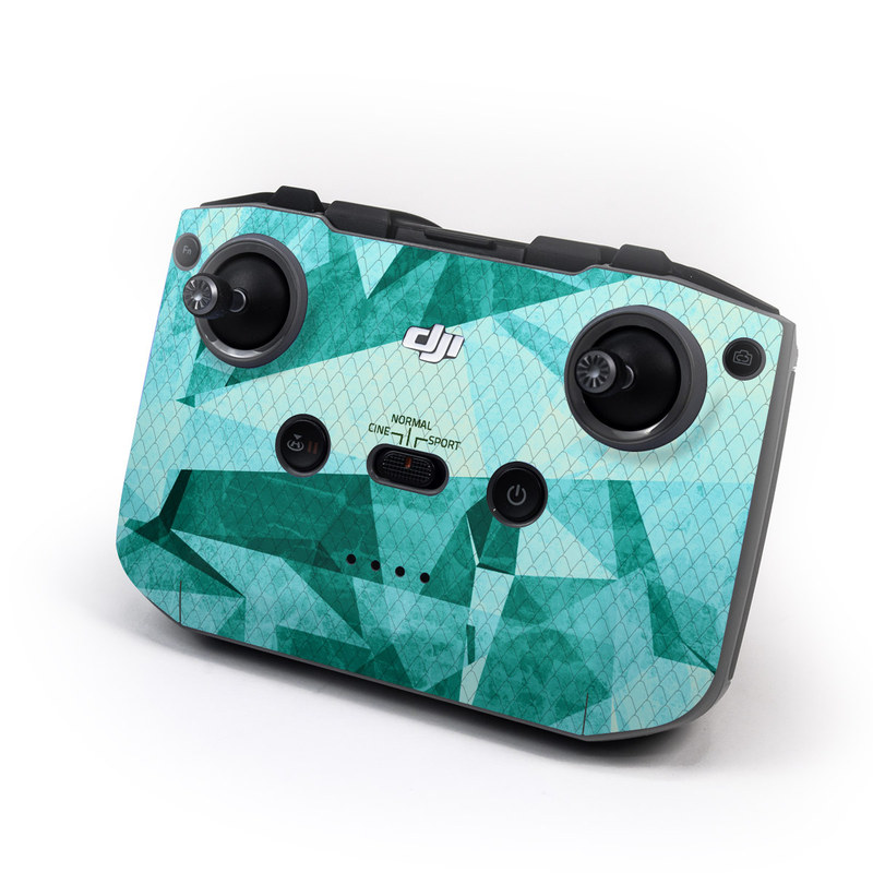 DJI RC-N1 Controller Skin design of Aqua, Blue, Pattern, Turquoise, Illustration, Teal, Design, Line, Graphic design, with blue colors