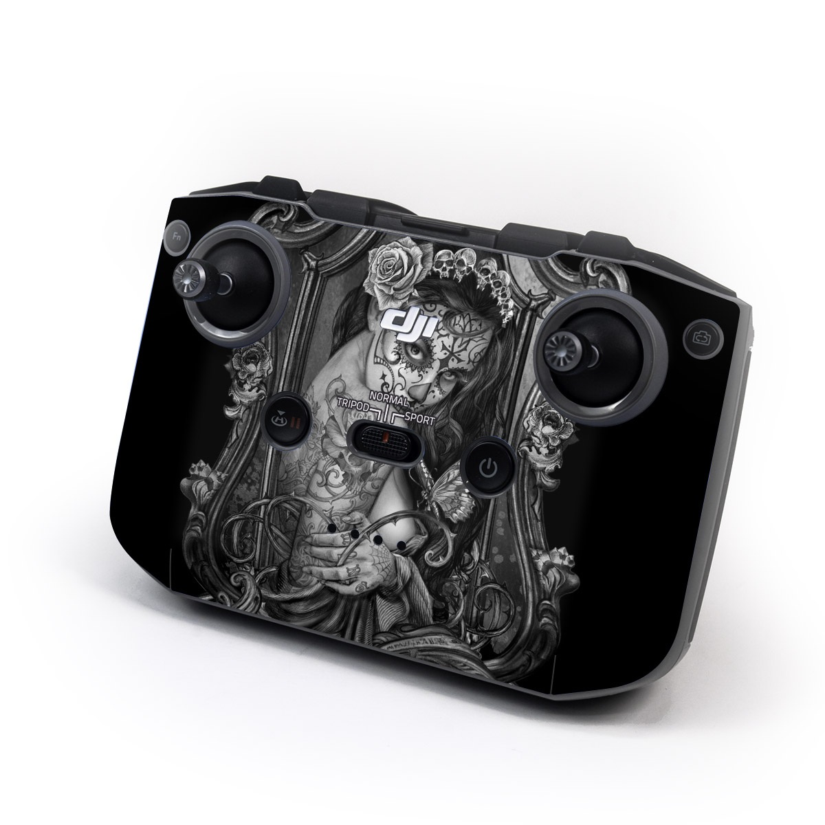 DJI RC-N1 Controller Skin design of Style, Art, Monochrome, Black-and-white, Monochrome Photography, Visual Arts, Illustration, Painting, Drawing, with black, white, gray colors