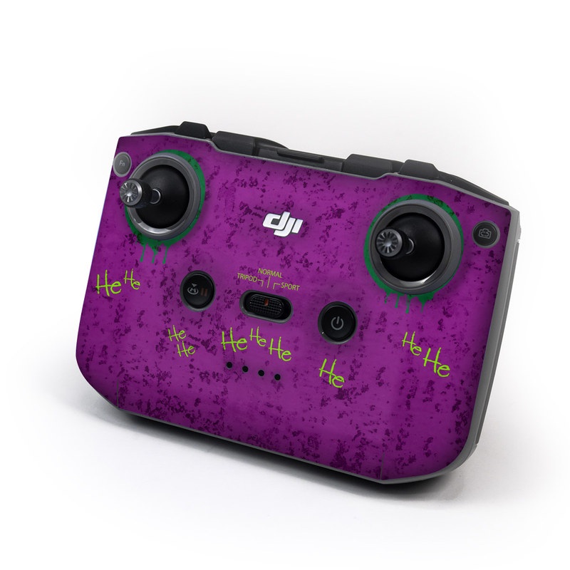 DJI RC-N1 Controller Skin design of Font, Purple, Paint, Handwriting, Graphic design, with purple, green, black colors