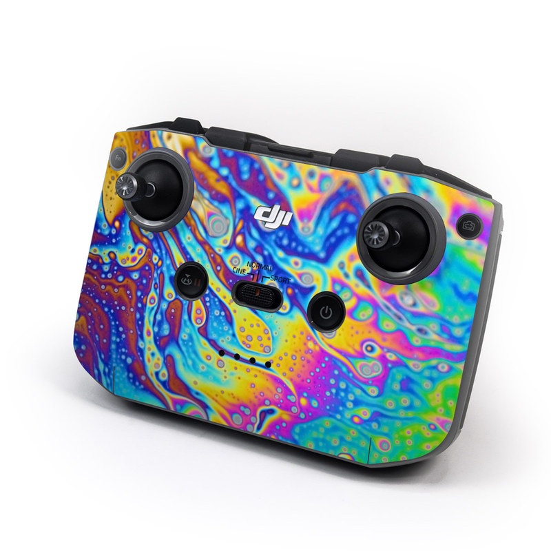 DJI RC-N1 Controller Skin design of Psychedelic art, Blue, Pattern, Art, Visual arts, Water, Organism, Colorfulness, Design, Textile, with gray, blue, orange, purple, green colors