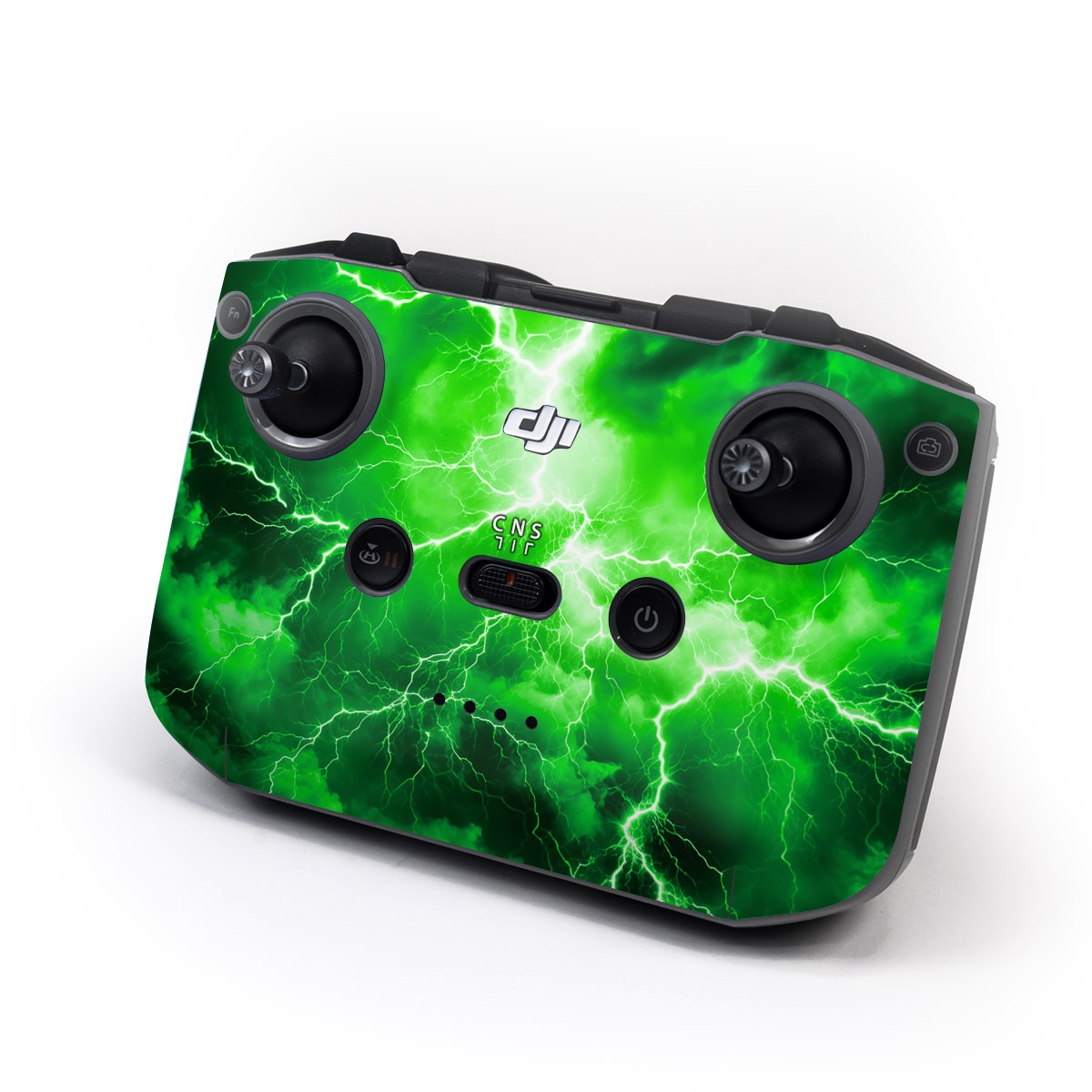 DJI RC-N2 Controller Skin design of Water, Atmosphere, Thunder, Light, Green, Sky, Natural environment, Natural landscape, Electricity, Organism, with black, green colors