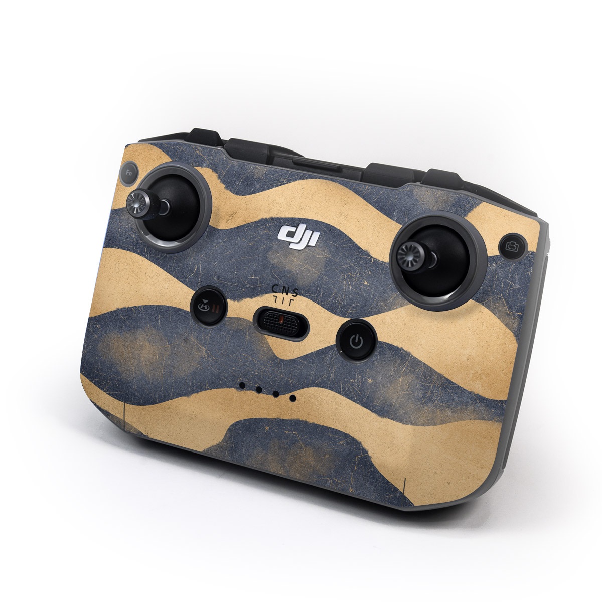 DJI RC-N2 Controller Skin design of Art, Painting, Pattern, Font, Landscape, Dune, Illustration, Aeolian landform, Sand, Visual arts, with blue, brown colors