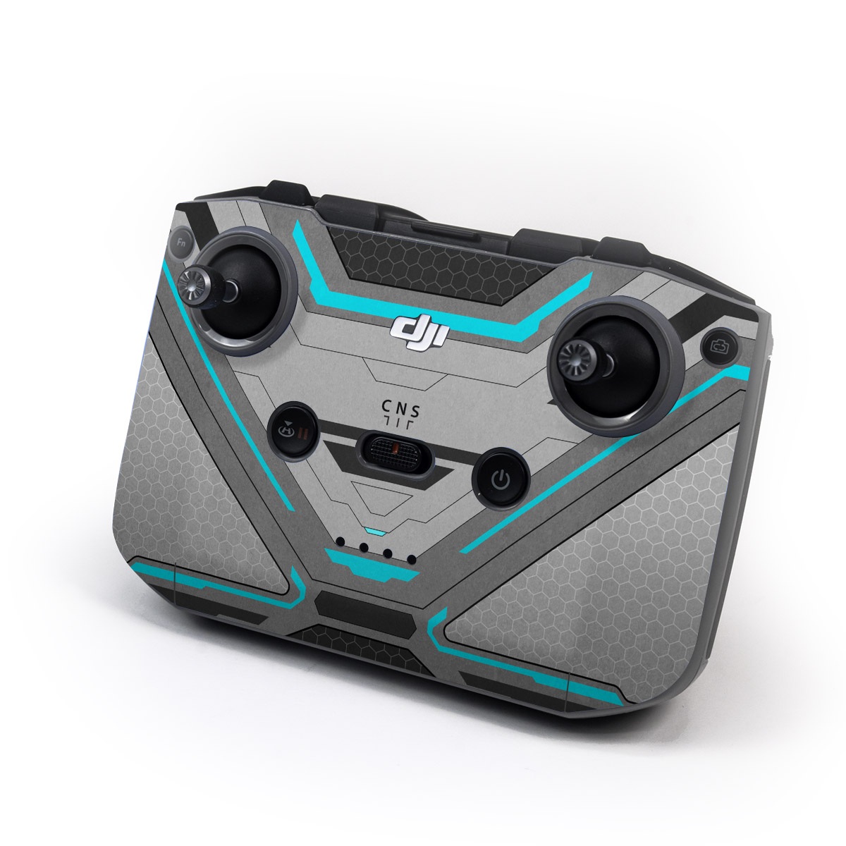 DJI RC-N2 Controller Skin design of Blue, Turquoise, Pattern, Teal, Symmetry, Design, Line, Automotive design, Font, with black, gray, blue colors